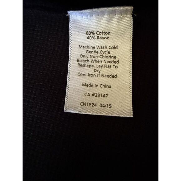 Talbots Petites Black Zip Front Knit Jacket Top Long Sleeve Women’s LP - Picture 3 of 9